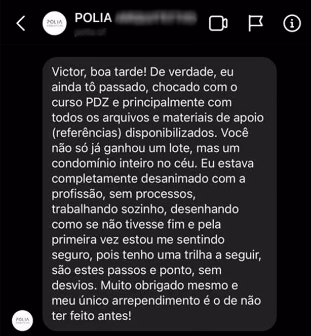 Depoimento de aluno da ArqBase